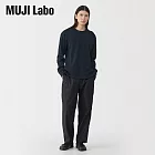 【MUJI 無印良品】MUJI Labo男傳統編織迷你裏毛圓領長袖T恤 L 黑色