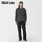 【MUJI 無印良品】MUJI Labo男傳統編織迷你裏毛圓領長袖T恤 L 墨灰