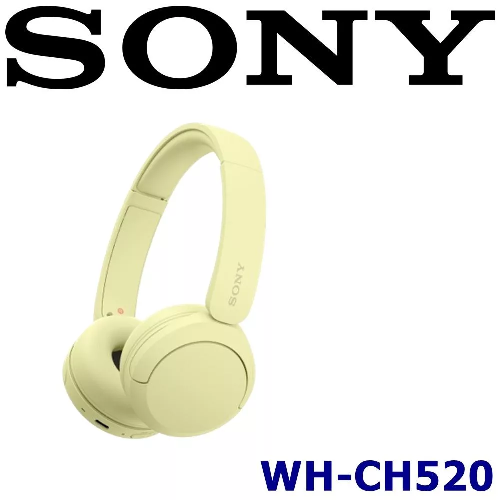 SONY WH-CH520 高音質長續航 無線藍芽耳罩式耳機 6色 DSEE™ 重建音質給您最高音質享受 新力索尼保固一年 黃色
