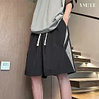 【AMIEE】冰絲透氣沙灘五分短褲(男裝/KDPY-E149) M 黑色