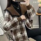 【AMIEE】寬鬆時尚百搭外套(KDCQ-062) M 咖啡色