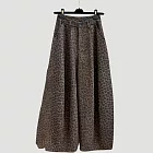 【MsMore】 豹紋高腰休閒寬鬆彎刀長褲# 126652 M 咖色