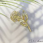 【卡樂熊】韓系水鑽鏤空玫瑰花造型鯊魚夾/抓夾- 金色