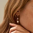【HandStyle】耳環 輕奢雙珍珠水滴造型復古優雅設計耳環_73045