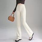 【MsMore】 纖瘦燈芯絨喇叭闊腿直筒長褲# 126861 M 杏色