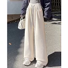 【MsMore】 加絨加厚羊羔北極絨抽繩高腰直筒糯米長褲# 126939 M 杏色