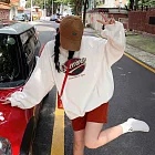 【AMIEE】美式復古寬鬆版休閒衛衣上衣(KDTQ-5043) M 白色