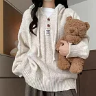 【AnZa】寬鬆連帽軟糯針織休閒毛衣(2色) FREE 米色