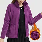 【AnZa】雙面穿加絨加厚立領保暖外套(3色) M 薰衣草紫