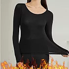 【AnZa】高彈發熱保暖內搭面膜無痕上衣(2色) L 黑色