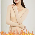 【AnZa】高彈發熱保暖內搭面膜無痕上衣(2色) L 膚色