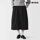 【MUJI 無印良品】女水洗棉舒適裙 S 黑色