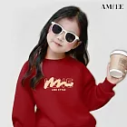 【AMIEE】韓系簡約銀狐絨圓領親子裝(KDTQ-3254C) 110 酒紅