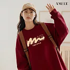 【AMIEE】韓系簡約銀狐絨圓領親子裝(KDTQ-3254D) S 酒紅