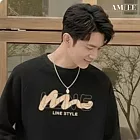 【AMIEE】韓系簡約銀狐絨圓領親子裝(KDTQ-3254D) S 黑色