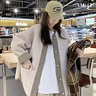 【AMIEE】韓版百搭羊羔絨保暖外套(KDCQ-6073) M 杏色