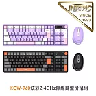 INTOPIC 廣鼎 炫彩2.4GHz無線鍵盤滑鼠組(KCW-960) 紫色