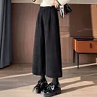 【AnZa】高腰毛呢八分直筒闊腿褲(3色) FREE 深灰