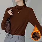 【AnZa】中大尺碼 半高領超柔絨內搭上衣(3色) FREE 咖啡