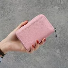 【HandStyle】女短夾 極簡風荔枝紋風琴式拉鍊女用短夾(89060) _粉紅