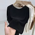 【MsMore】 一字領短袖針織顯瘦蝙蝠袖冰絲上衣# 127115 FREE 黑色