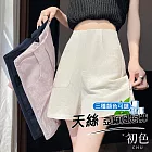 【初色】簡約休閒亞麻風格輕薄冰絲涼感闊腿寬褲短褲女褲-共3色-18554(M-2XL可選) M 麻色