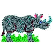 《Hama 拼拼豆豆》模型板-犀牛