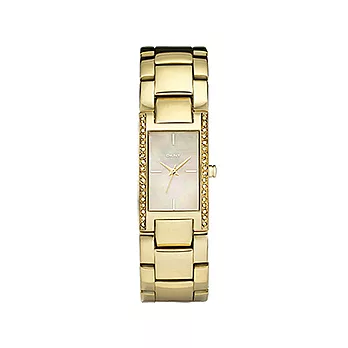 DKNY 曼妙優雅時尚晶鑽腕錶(金)