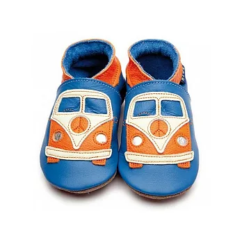 英國製Inch Blue,真皮手工學步鞋禮盒-Camper-Blue/Orange(6~12M)