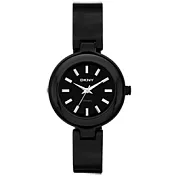 DKNY 魅力潮流時尚陶瓷腕錶(黑)