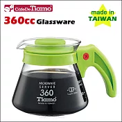 CafeDeTiamo 耐熱玻璃壺 360cc (綠色3杯份) 塑膠把手 (HG2294 G)