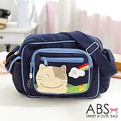 ABS貝斯貓 可愛貓咪拼布肩背包/斜背包 (海洋藍) 88-167