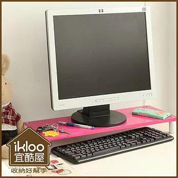 【ikloo】省空間桌上鍵盤架螢幕架-桃粉色 桃粉色