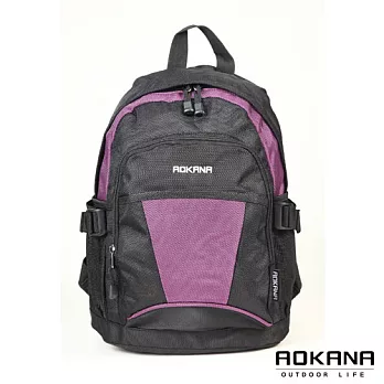 AOKANA奧卡納 輕量防水戶外休閒小型後背包 (紫X黑) 68-012