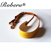 ROBERU 《日本手工》雙色皮革背帶-黃