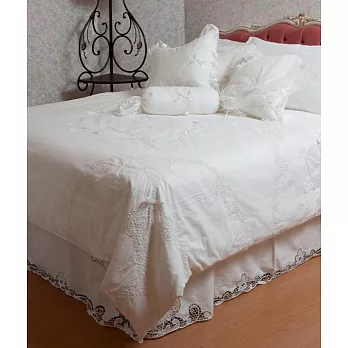 AROMA HOUSE 雙人加大4件式威尼斯蕾絲床單被單枕頭套組