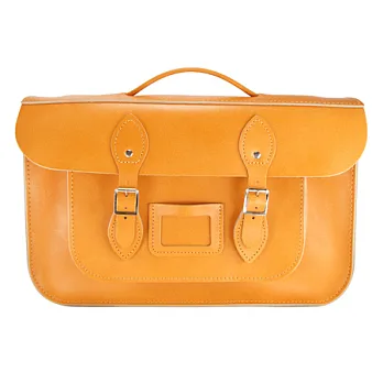 【The Leather Satchel Co.】15吋 英國手工牛皮劍橋包 手提包 肩背包 後背包多功能三用包 精湛工藝 新款磁釦設計方便開啟(駝黃)