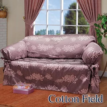 棉花田【光燦】提花雙人沙發便利套-藕紫色