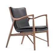 Finn Juhl 45 Chair 扶手椅 （胡桃木 / Nevada 黑皮革）