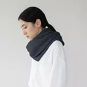 褶毛絨護頸圍巾 （深灰色）