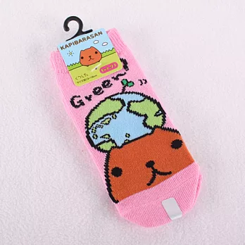 Kapibarasan 水豚君地球系列襪子。大(粉)