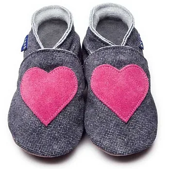 英國製Inch Blue,真皮手工學步鞋禮盒,Love-Denim/Shocking Pink(12~18M)