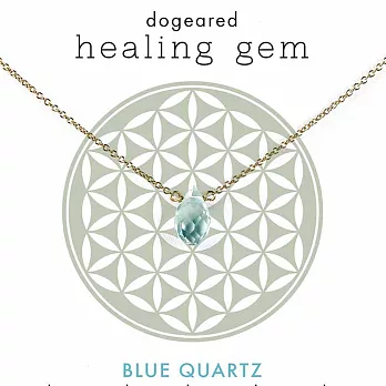 【Dogeared】美國品牌Healing Gem祈願誕生石K金項鍊~透明淺水藍水晶 16英吋