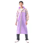 【達新牌】新一代設計家3前開式雨衣2XL紫色