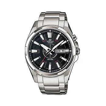 CASIO EDIFICE 俐落時尚男爵風優質指針式腕錶-黑-EFR-102D-1A