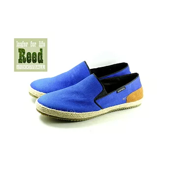 【Dogyball】JB4 草編超柔軟防潑水懶人帆布鞋 真皮運動鞋墊內里藍色40藍色