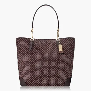 COACH 經典款造型手提/肩背托特包_巧克力色