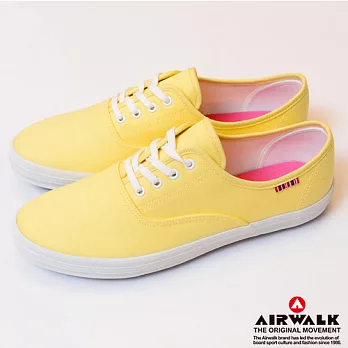 【美國 AIRWALK】繽紛馬卡龍純棉帆布鞋-女5.5甜蜜黃
