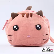 ABS貝斯貓 饅頭貓 可愛拼布拉鏈零錢包 (甜心粉) 88-124