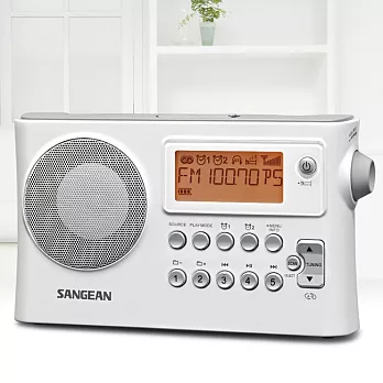 山進收音機SANGEAN-二波段USB數位式時鐘收音機(調頻/調幅/USB)PR-D14USB